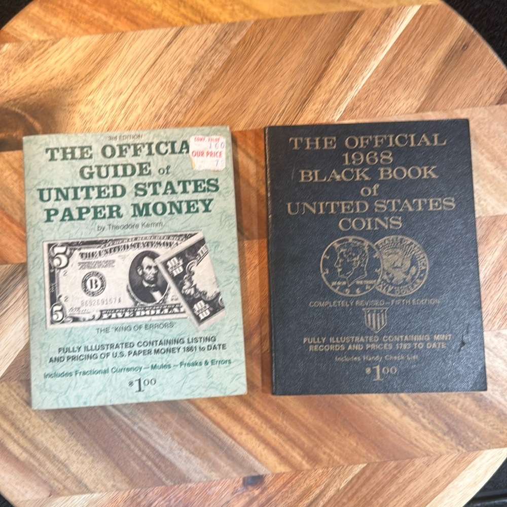 2 Vintage Coin & Paper money books bundle